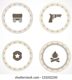 Vintage labels with icons