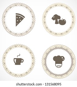 Vintage labels with icons