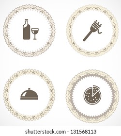Vintage labels with icons