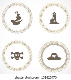 Vintage labels with icons