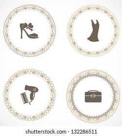 Vintage labels with icons