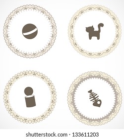 Vintage labels with icons