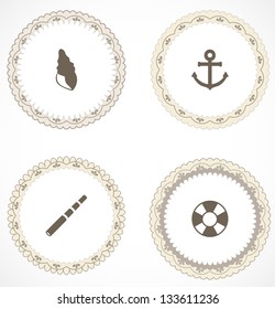 Vintage labels with icons