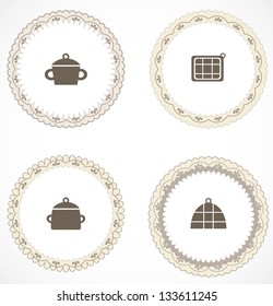 Vintage labels with icons