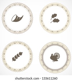 Vintage labels with icons
