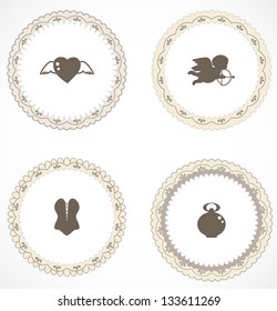 Vintage labels with icons