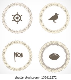 Vintage labels with icons