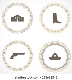 Vintage labels with icons