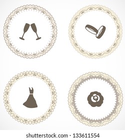 Vintage labels with icons