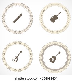 Vintage labels with icons