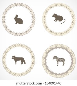 Vintage labels with icons