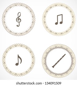 Vintage labels with icons