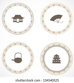Vintage labels with icons