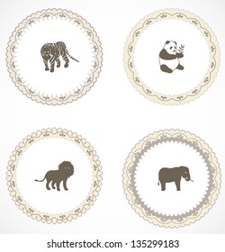 Vintage labels with icons