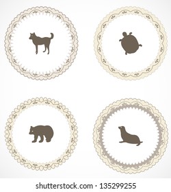 Vintage labels with icons