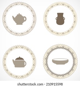 Vintage labels with icons
