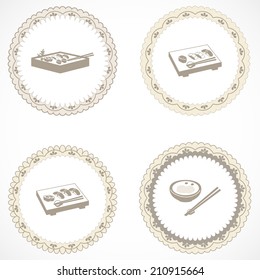 Vintage labels with icons