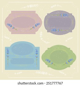 Vintage labels with lavender