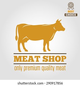 Vintage labels, logo, emblem templates of butchery meat shop