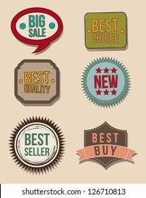 vintage labels over beige background. vector illustration