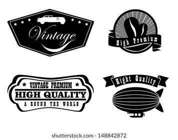 vintage labels over white background vector illustration 