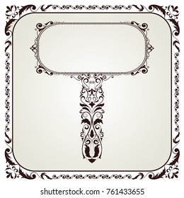 vintage labels, retro badges, decorative border, frame with beautiful filigree, Vector illustration