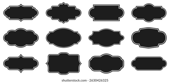 Vintage labels. Retro frames set. Badges shape frames. Vector illustration