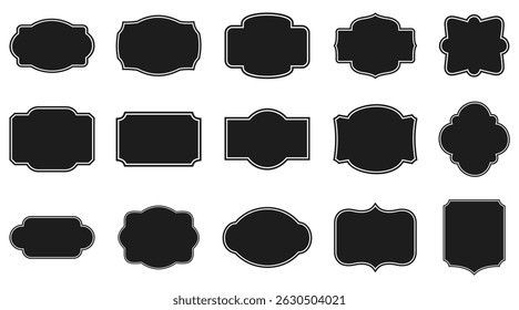Vintage labels. Retro frames set. Badges shape frames. Vector illustration