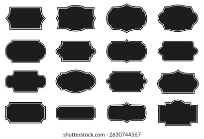 Vintage labels. Retro frames set. Badges shape frames. Vector illustration
