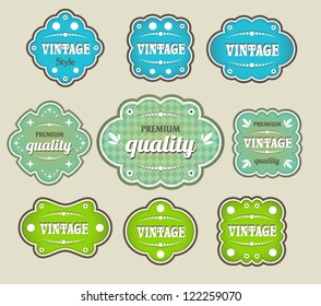 vintage labels retro style set
