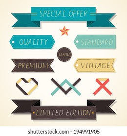 Vintage labels retro style set