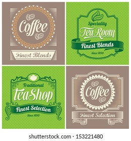 Vintage labels, ribbons and banner vector designs