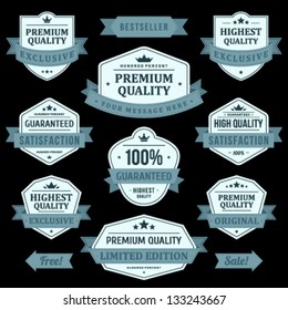 Vintage labels and ribbons set. Vector design elements.