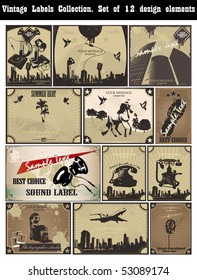 Vintage labels set