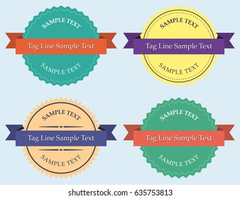 Vintage labels set, colored badges