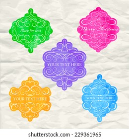 Vintage labels set, colorful frames, element for design