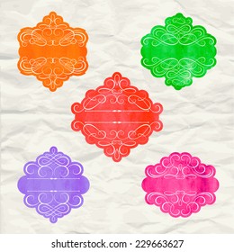 Vintage labels set, colorful frames, element for design
