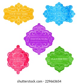 Vintage labels set, colorful frames, element for design