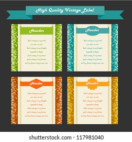 vintage labels set full color vector design