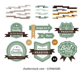 vintage labels set isolated on white background