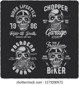 Vintage labels set with lettering composition on dark background. T-shirt design.