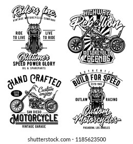 Vintage labels set with lettering composition on white background. T-shirt logo design.