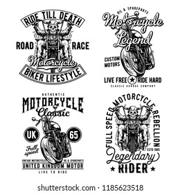 Vintage labels set with lettering composition on white background. T-shirt logo design.