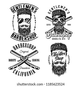 Vintage labels set with lettering composition on white background. T-shirt logo design.