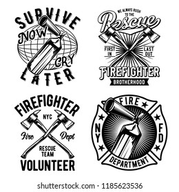 Vintage labels set with lettering composition on white background. T-shirt logo design.