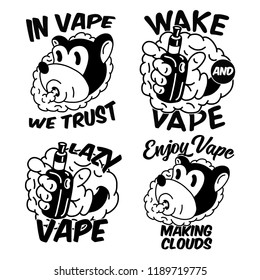 Vintage labels set with lettering composition on white background. T-shirt logo design.