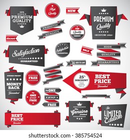 Vintage labels set - origami vintage labels set.Vector design elements