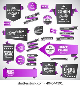 Vintage labels set - origami vintage labels set.Vector design elements
