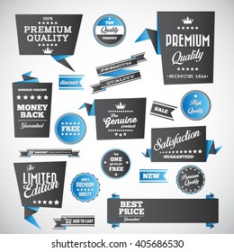 Vintage labels set - origami vintage labels set.Vector design elements