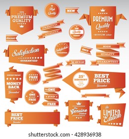 Vintage labels set - origami vintage labels set.Vector design elements